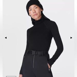 Sweaty Betty Modal Dot High Neck Jacquard Base Layer Top Black